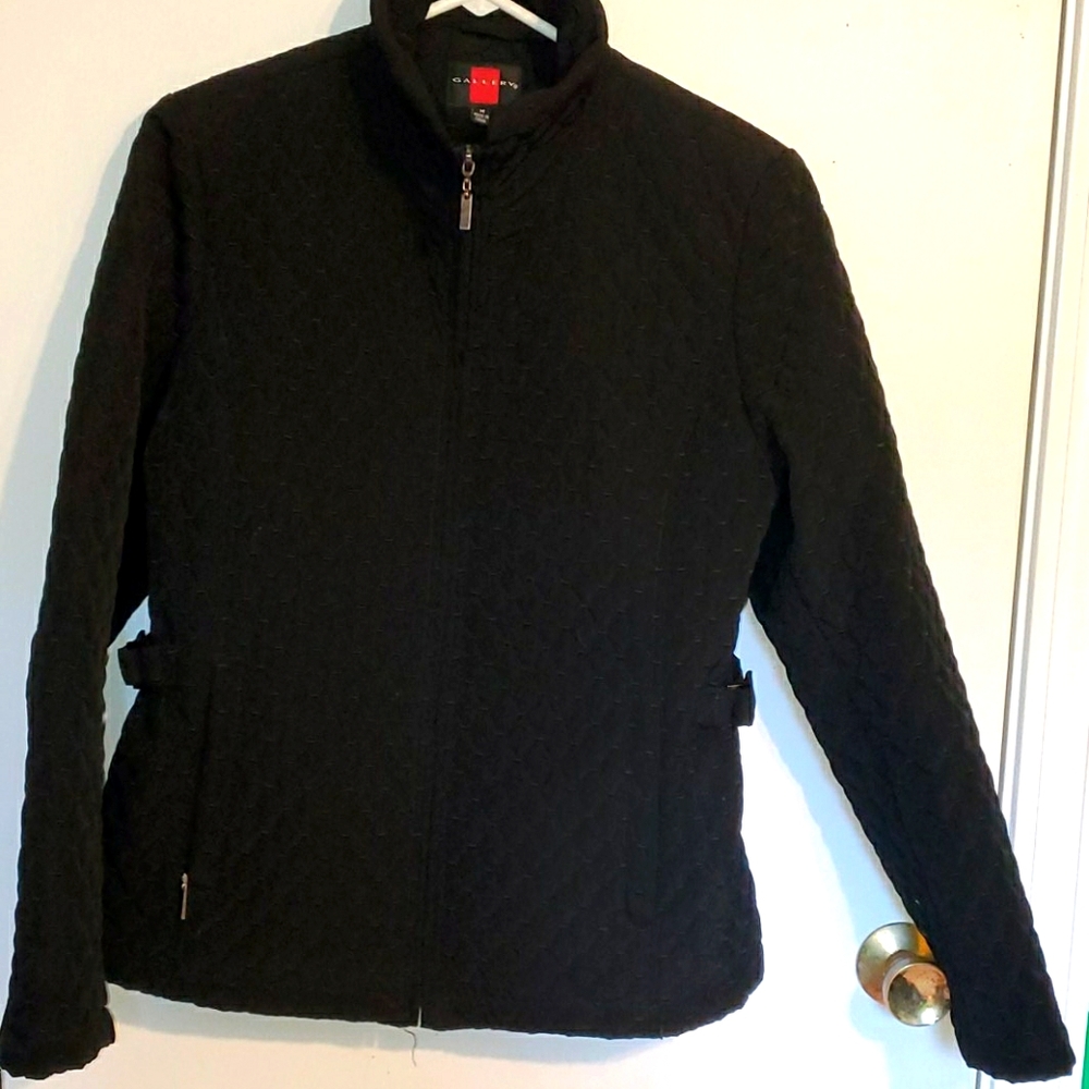 Gallery women's M black quilted design jacket